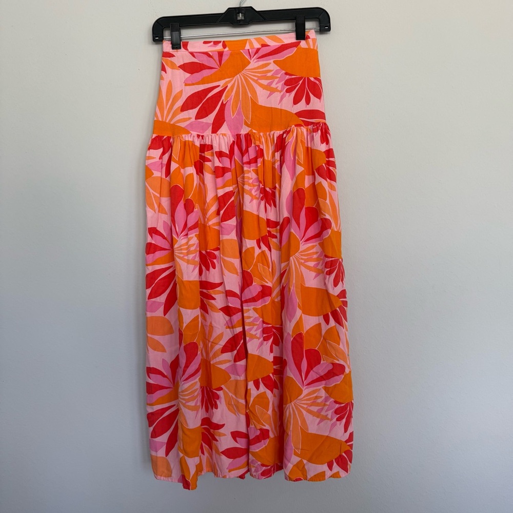 Abel the Label Floral Women's Skirt in Pink and Orange